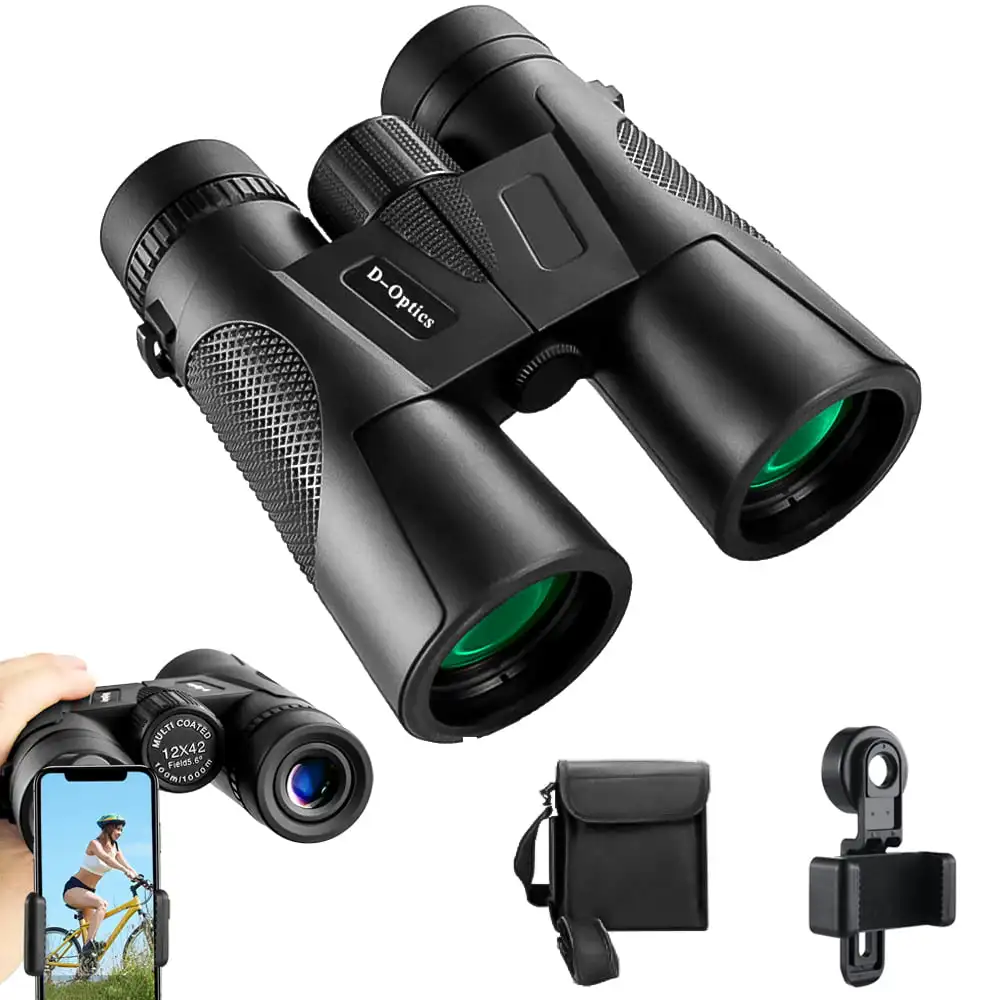 

12x42 Binoculars for Adults,for Watching, Hiking, Travel, Concerts, Theater,Clear FMC BAK4 Prism Lens,Binoculars With Mobile Ph