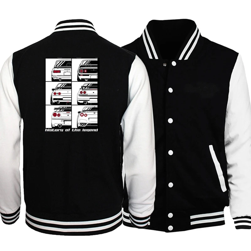 

Новинка забавная GTR Автомобильная Harajuku верхняя одежда бейсбольная куртка пальто черные белые куртки пальто приталенная Осенняя мотоциклет...