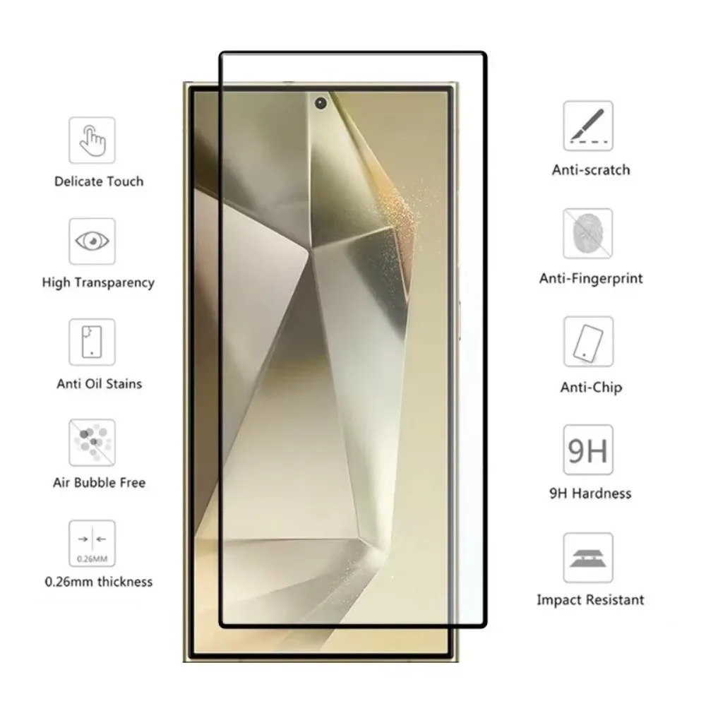 Защитное стекло 9D для Samsung Galaxy S24 S23 S21 S22 S20 Ultra FE