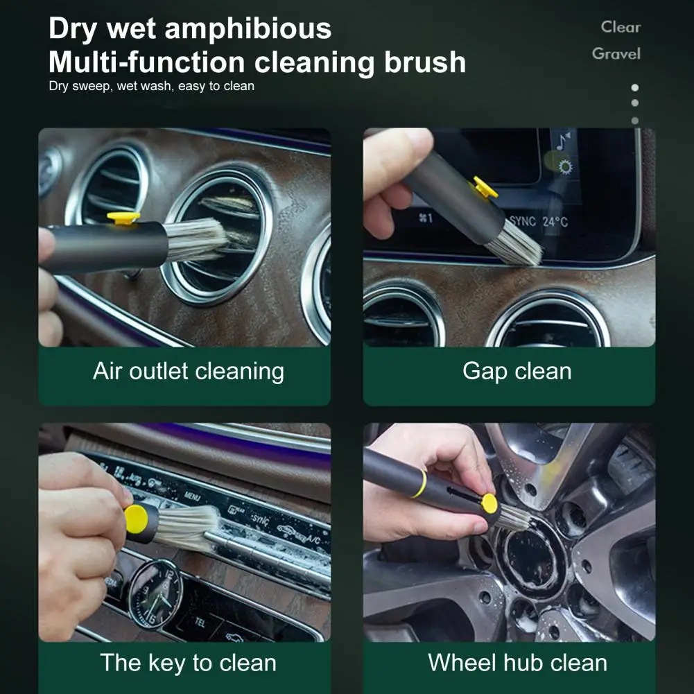 

Car Interior Cleaning Brush Encryption Brush Long Handle Clean Car Auto AC Outlet Cleaning Brush Car Accessory