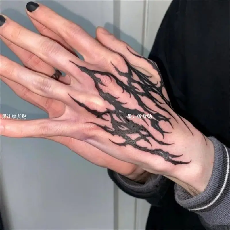 

Temporary Tattoo Stickers Man Hand Back Punk Fake Tattoos Cheap Goods Goth Lasting Tatoo Stickers Festival Art Spider Tatuaje