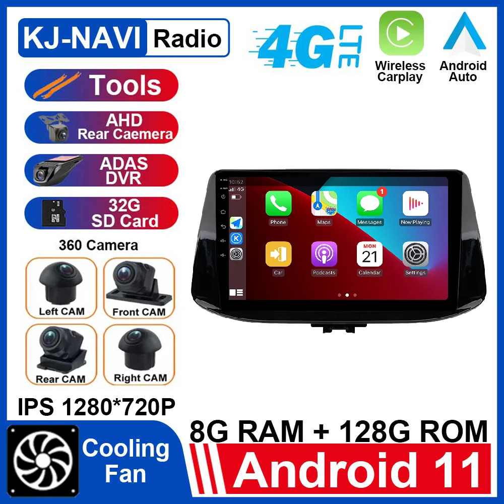 

9'' Android 11 System For Hyundai i30 2017 - 2018 Car Radio Video Car Stereo Multimedia Player Navigation GPS WIFI Bluetooth