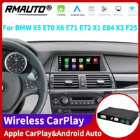 rmauto wireless apple carplay cic system for bmw x5 e70 x6 e71 e72 x1 e84 x3 f25 android auto mirror link airplay reverse camera