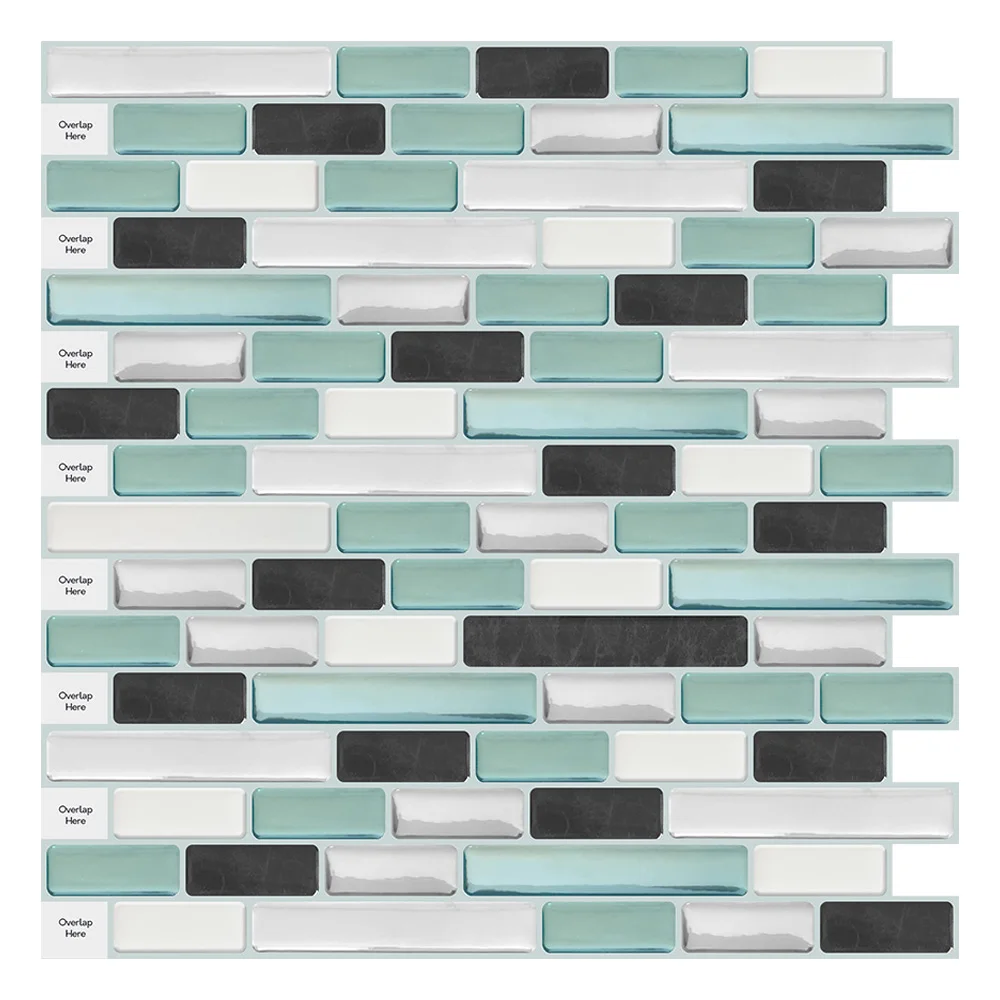 

Peel and Stick Bathroom Wall Tile 3D Self Adhesive Vinyl Mosaic Sticker