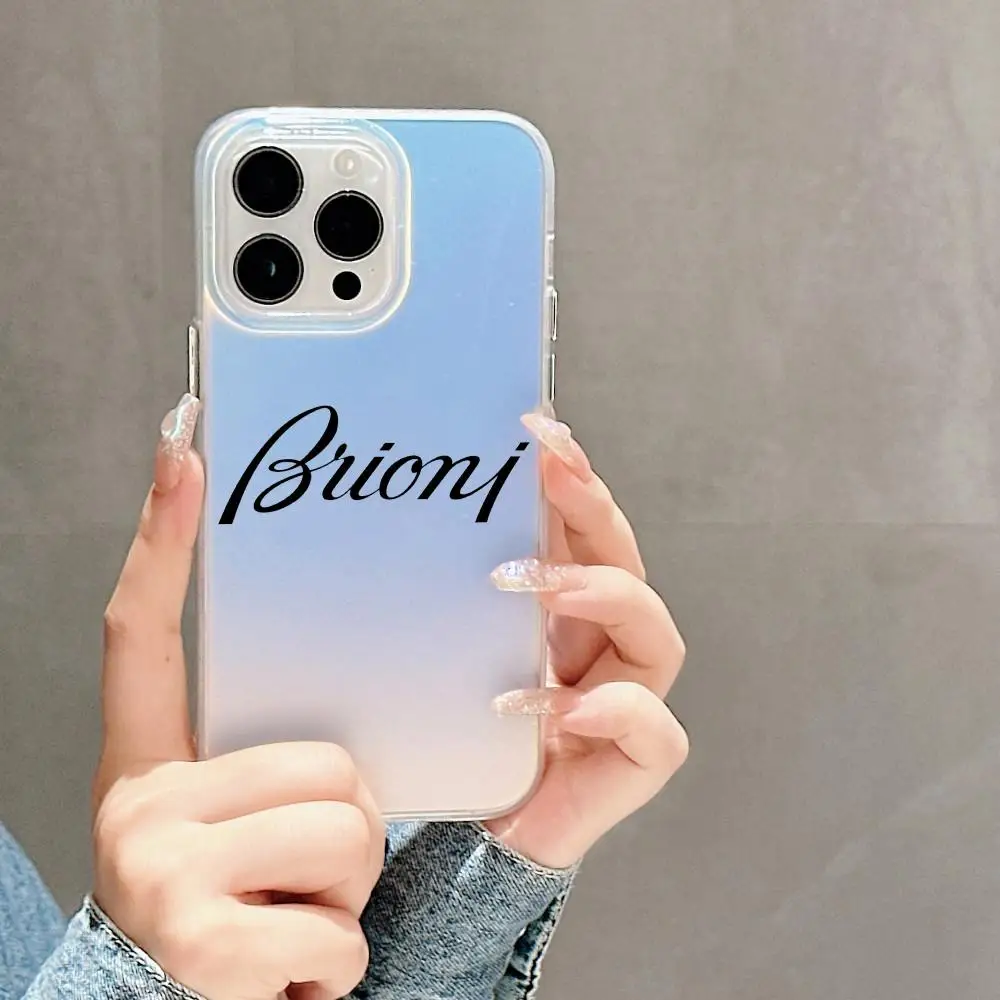 Фото Чехол B-Brioni для iPhone 17 16 15 14 13 12 11 Pro Max Plus, прозрачный, с лазерным градиентом «Аврора» №5