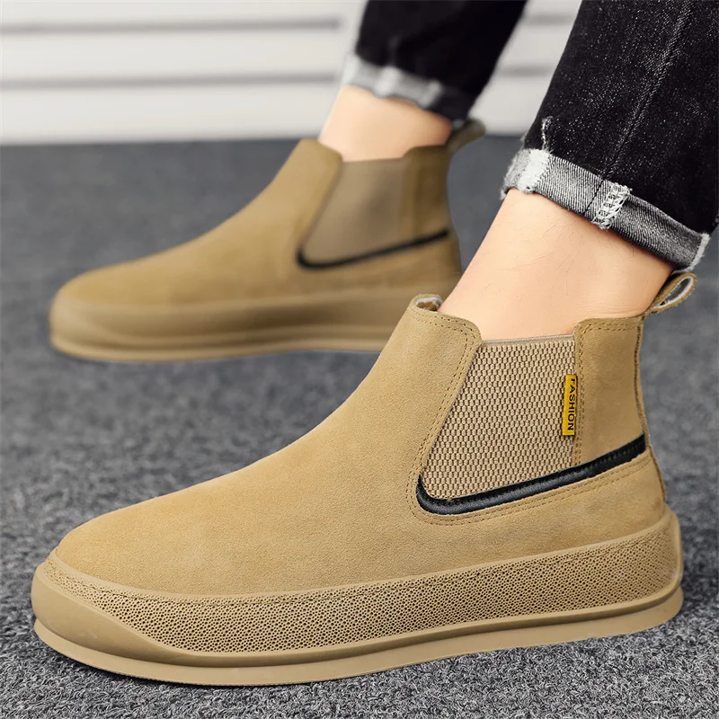 

Ankle boots Men's autumn sneakers Men's casual shoes leather shoes fashion round toe men casual shoes Soft and comfortable