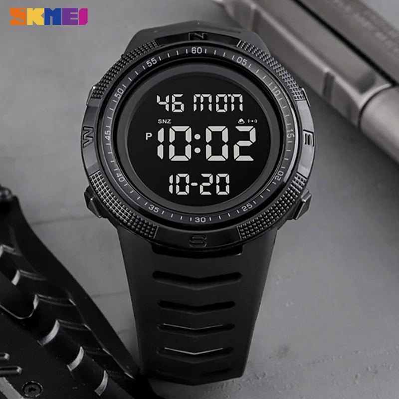 

SKMEI Sport Watch Men 2 Time Waterproof Mens Digital Wristwatches PU Leather Soft Date Week Clock Men Watches Reloj Hombre