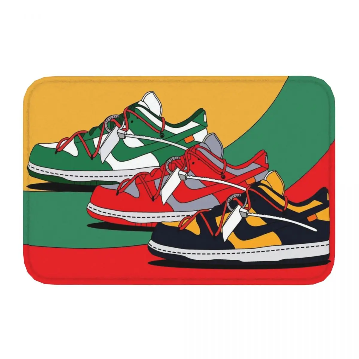

Sneakers Addict Non-slip Doormat Bath MatCollection Of Shoe Drawings Hallway Carpet Welcome Rug Home Decor