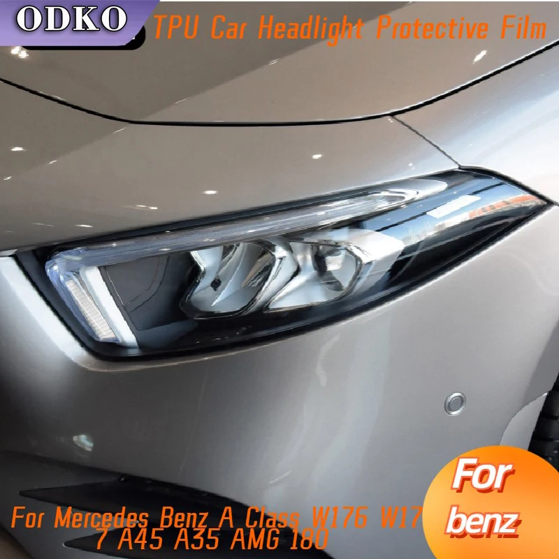 Для Mercedes Benz A Class W176 W177 A45 A35 AMG 180 тонировка для автомобильной фары Черная защитная