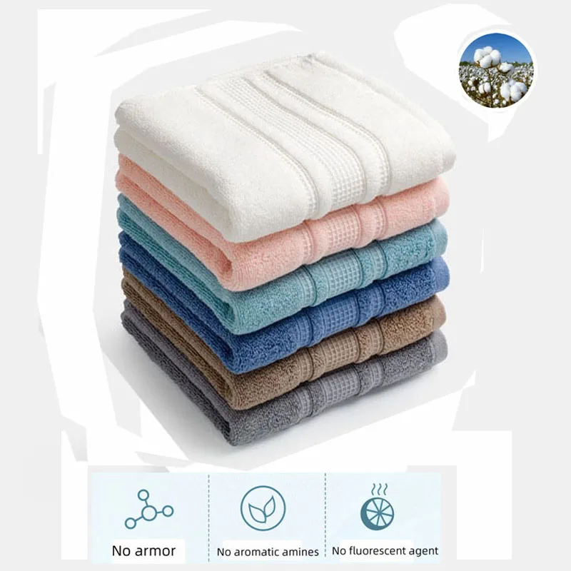 

1pc Cotton Facecloth Thicken Showering Towel Pure Stripe Face Towels Bathcloth Shower Cloth Staple Soft Washclothes Washrag