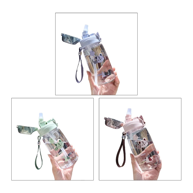 

550ML Kids Water Sippy Cup for Outdoor School Cute Cartoon Animal Baby Water Bottle for Boy Girl Drinkware