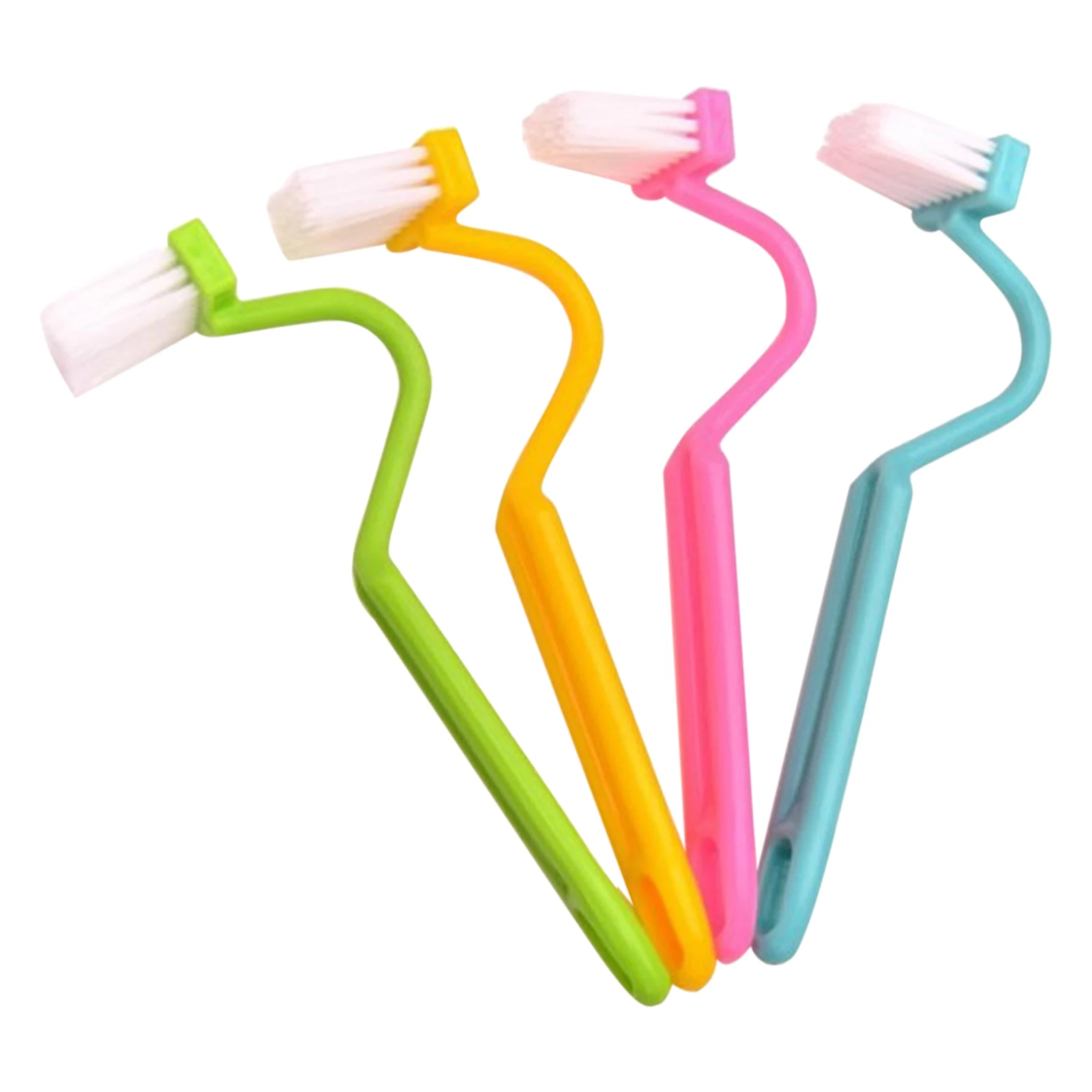 

4pcs Random Color Scrubber Corner Portable Bathroom Cleaning Household Accessories Tool Hanging Hole S-Shaped Toilet Brush