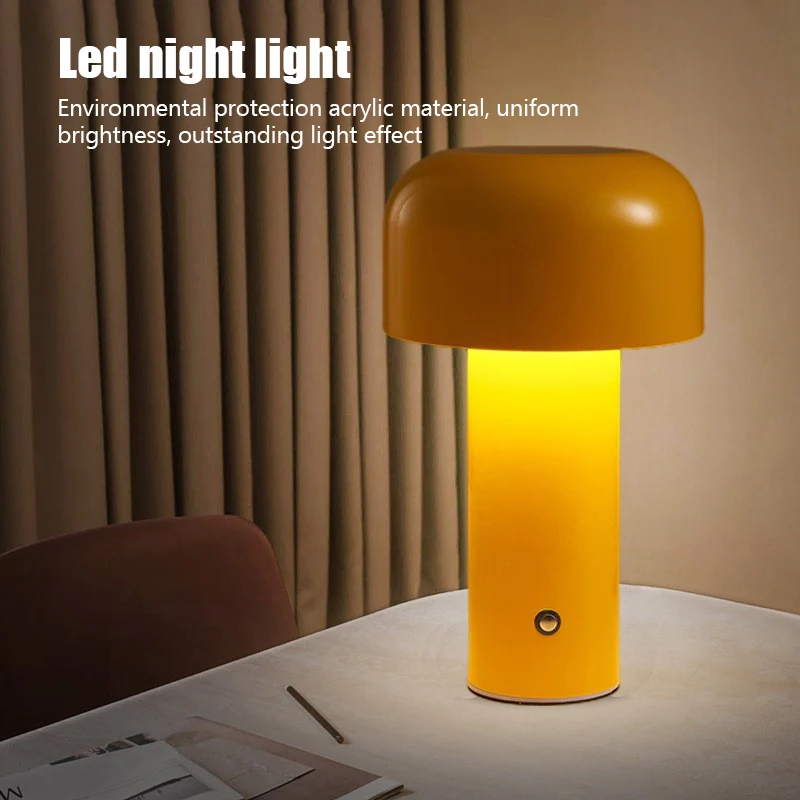 

Грибная Настольная лампа Ночной портативный беспроводной сенсорный перезаряжаемый декоративный светильник USB прикроватная лампа настольная лампа атмосферная лампа