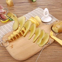 protable potato bbq skewers for camping chips maker potato slicer potato spiral cutter barbecue tools kitchen accessories