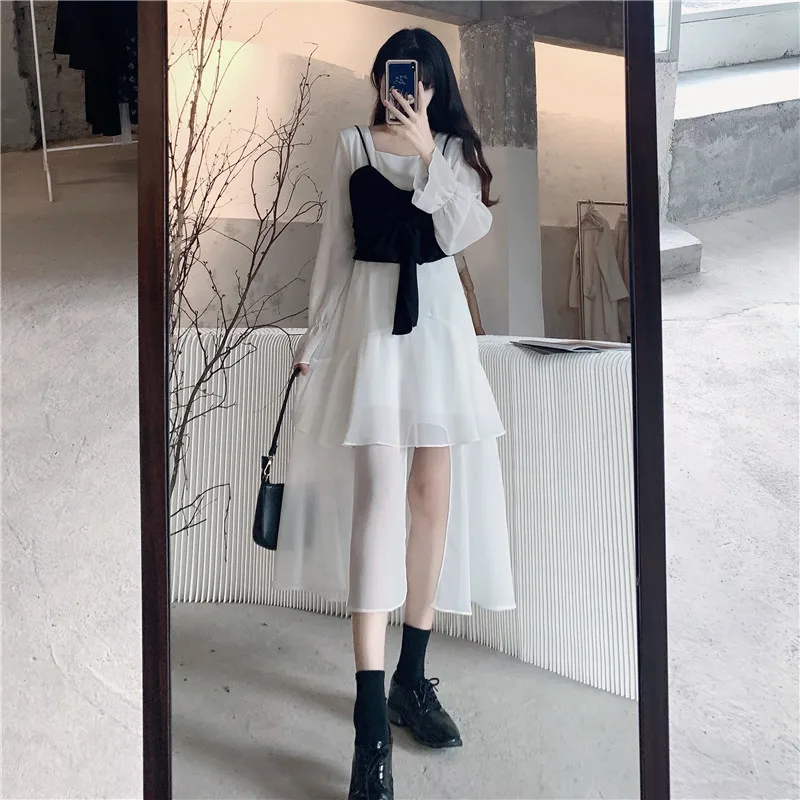 

Женское богемное платье с высокой талией, элегантное свободное платье средней длины в французском стиле, а-силуэт, для вечеринки, летняя оде...