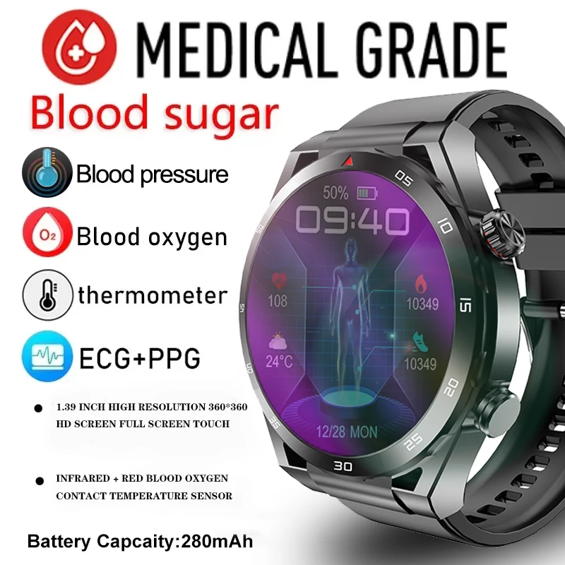 

2023 New ECG+PPG Smart Watch Men Sangao Laser Health Heart Rate Blood Pressure Fitness Sports Watches IP68 Waterproof Smartwatch