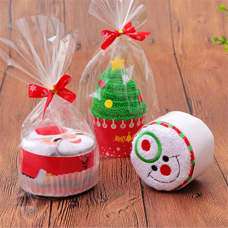 Xmas Gift Cartoon Snowman Christmas Tree Santa Shape Christmas Towel Christmas Decoration for Home 2023 New Year Gift Navidad