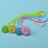 1pcs pacifier clips cartoon animals shape nipple safe pp strap pacifier clip chain holders newborn baby feeding accessories