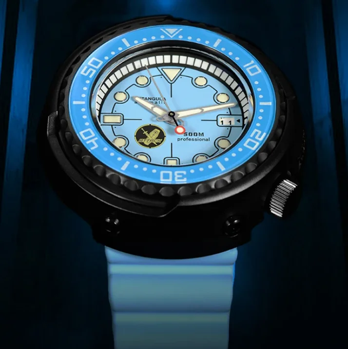Фото Мужские автоматические часы RDUNAE Sport Tuna, механические наручные часы с титановым корпусом, водонепроницаемость 500 м, люминесцентные элементы C3, сапфировое стекло, механизм NH35. №2