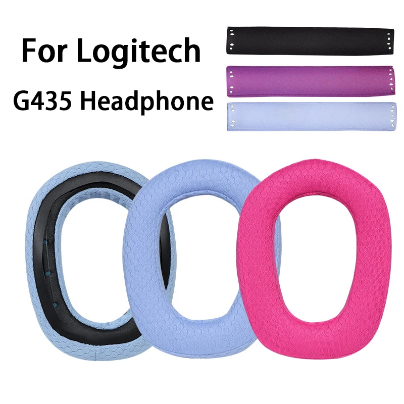 Replacement Earpad For Logitech G435 G 435 LogitechG435 Headphones Memory Foam Ear Cushions Earmuffs Black/Blue/Red Headband