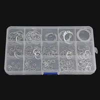225pc C-type Shaft Collar Washer Snap Circlip Retaining Ring Card Outer Clamp Spring Assortment Kit A2 304 Stainless Steel 3-25