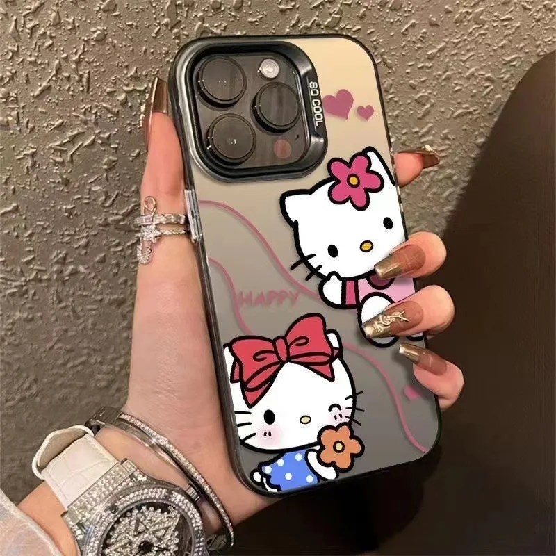 Kawaii Sanrio HelloKitty чехол для телефона аниме мультяшный принт с шипами и бантом iPhone 16