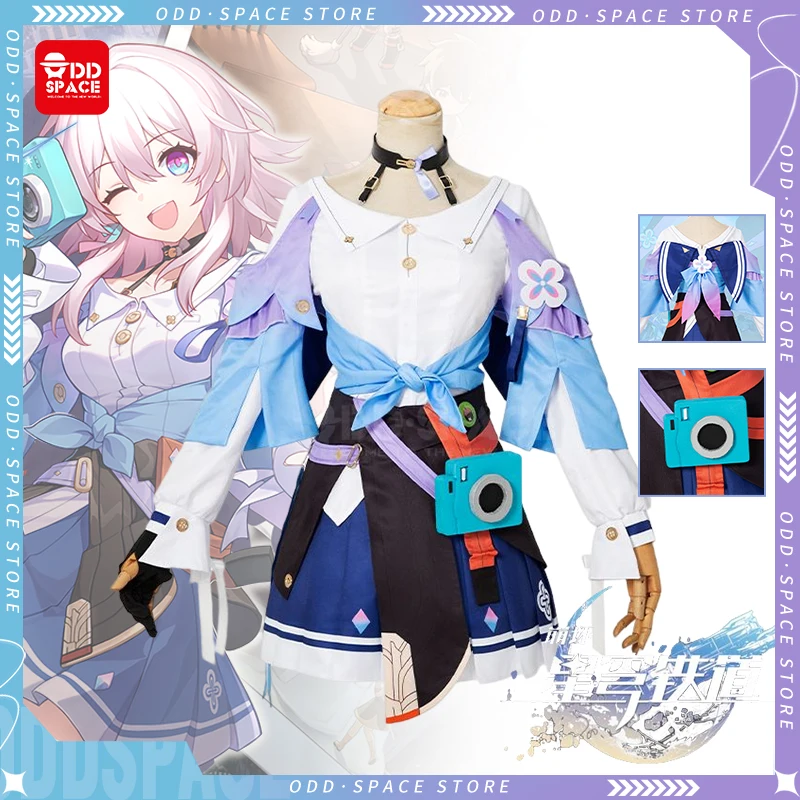 

Костюм для косплея 7 марта, милое фиолетовое платье для девочек с реквизитом для камеры, 7 марта, парик для косплея