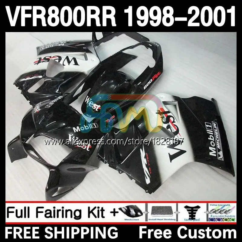 

Fairing For HONDA Interceptor VFR800RR VFR 800RR 800 28No.33 VFR800 RR Black West 98 99 00 01 VFR-800 1998 1999 2000 2001 Body