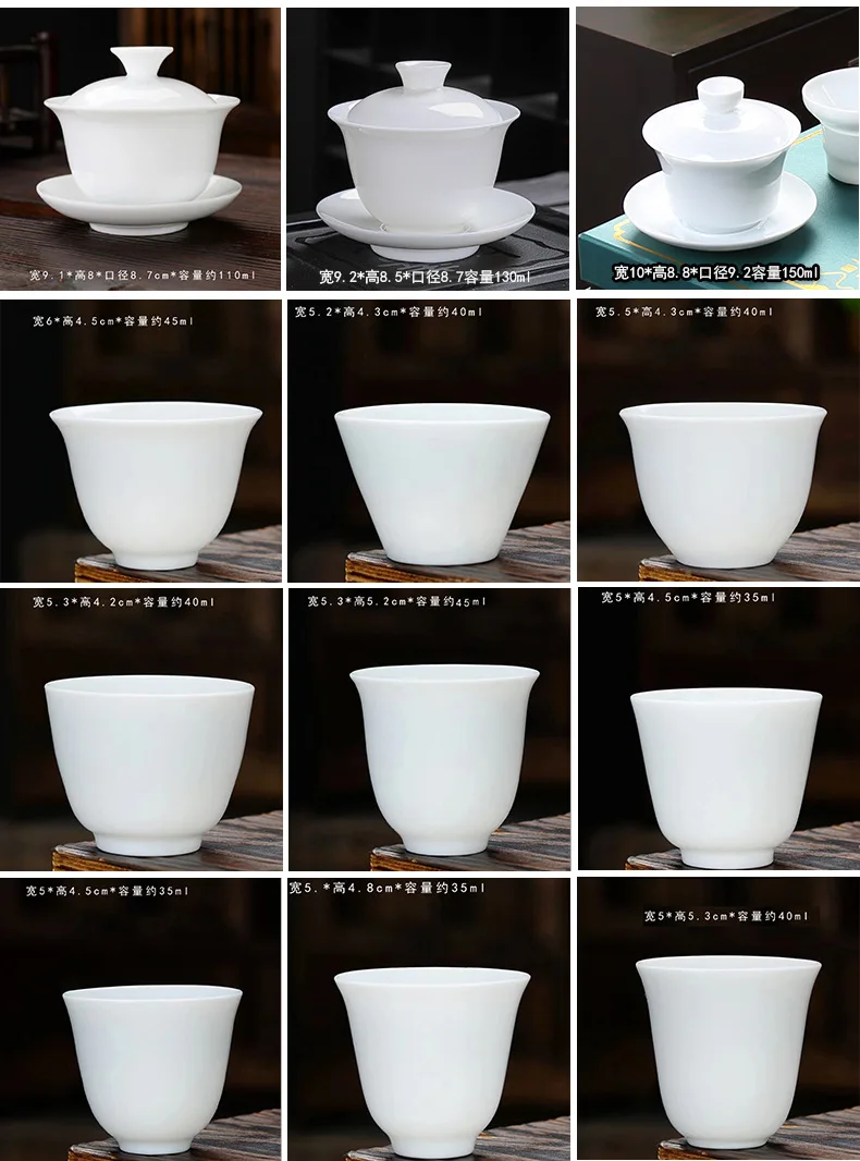 

White Porcelain Gaiwan Large Ceramic Bowl Single Teacup Teapot Tea Sets china easy gaiwan