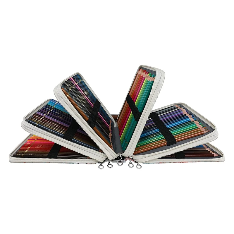 

252 Slots Pencil Holder With Zipper Closure Twill Fabric Large Capacity Pencil Box Marker Case Organizer