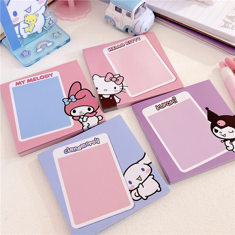 

Sanrioed Kawaii Non-Sticky Dialog Kuromi Cinnamoroll Girl Heart Diy Book Material Book сообщений Notepad Канцтовары подарок
