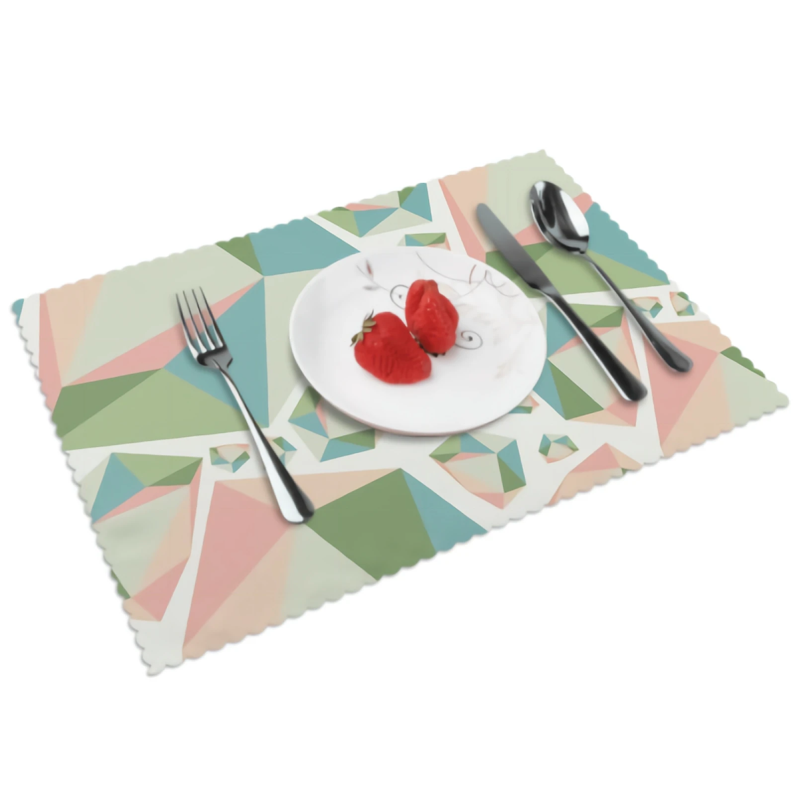 

Fun Geometric Shape Placemats for Dining Table Set of 4 Fashion Creative Pattern Polyester Kitchen One Size