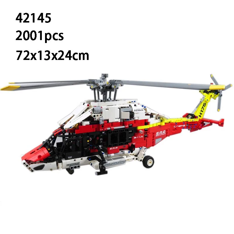 

The New 2001PCS RC Motor-powered Airbus H175 Rescue Helicopter Model 42145 Splicing Block Puzzle Toy Children's Christmas Gift.