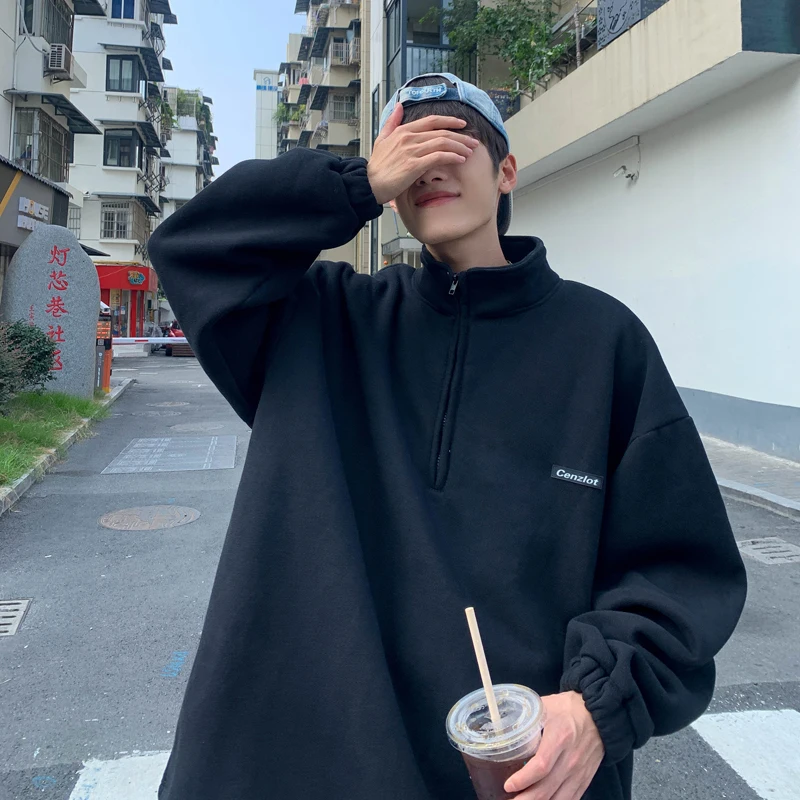 Толстовки мужские с длинным рукавом для подростков студентов Ulzzang мешковатая