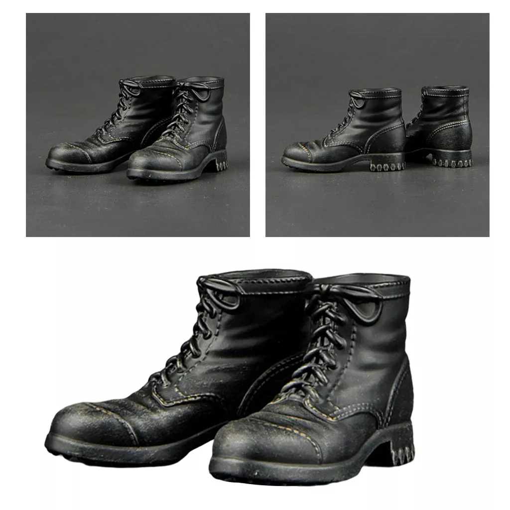 1/6 Miniature Soldier Combat Shoes Lace Up Combat Boot Shoes