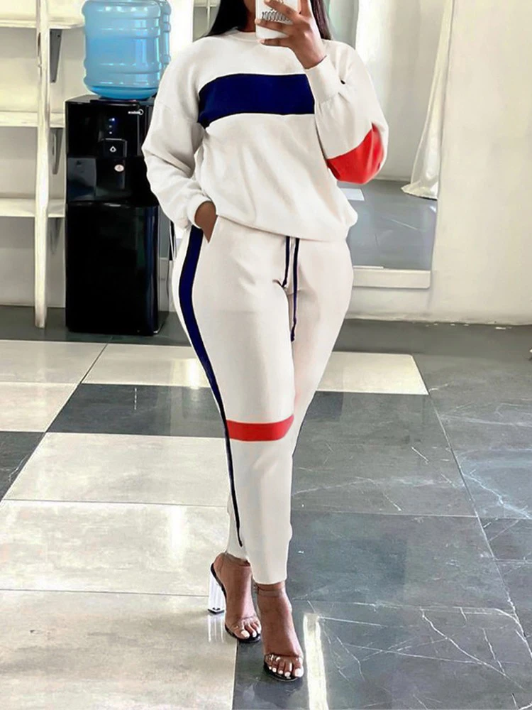 Женский летний комплект из двух предметов Топ с длинным рукавом и брюки