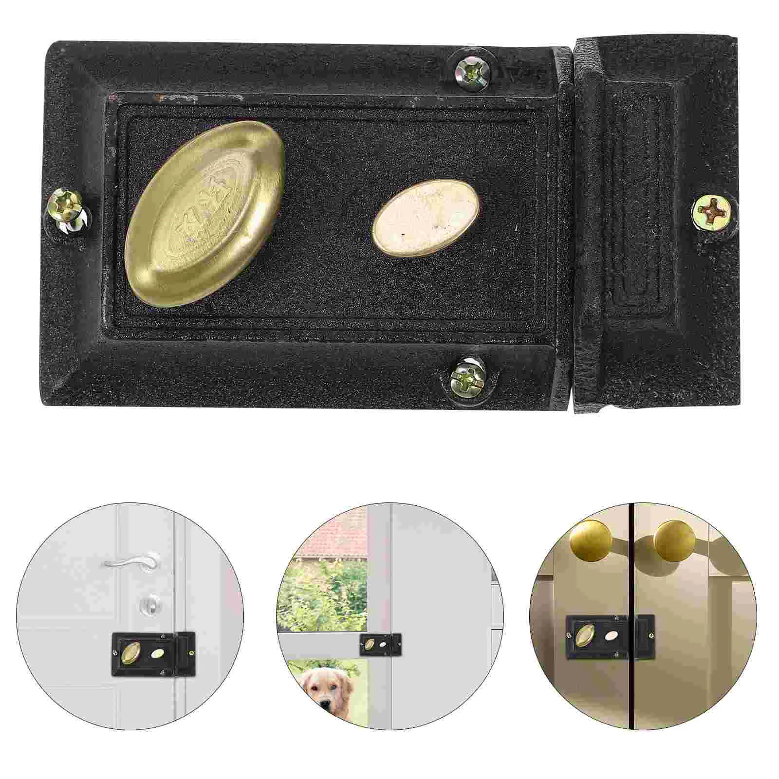 

Door Knob Lock Vintage Timber Flush Bolt Double Marble Locks Doors Security Iron Latch