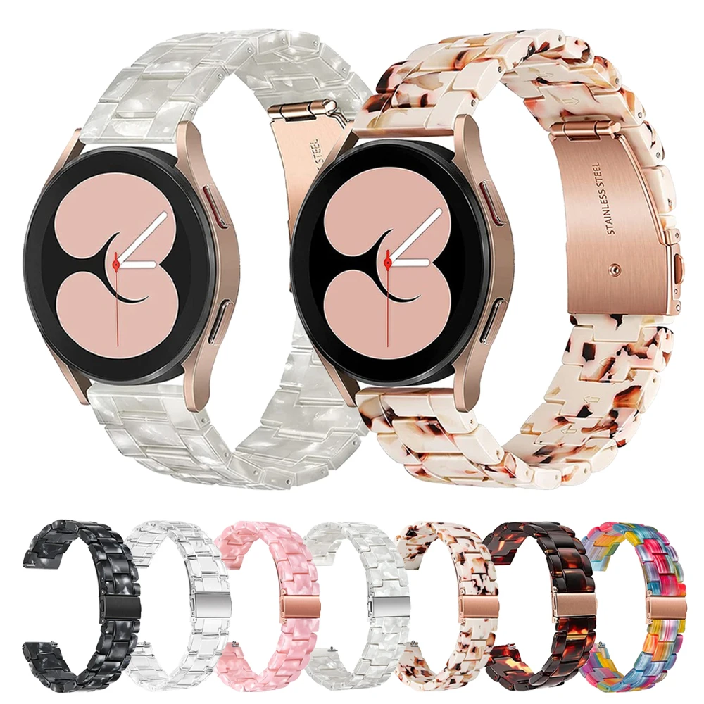

Ремешок из смолы для Samsung Galaxy Watch 4 Classic 46 мм 42 мм ремешок для часов 4 44/40 мм активный 2 3 20/22 мм прозрачный браслет Ремешки для наручных часов
