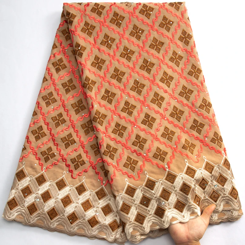 Кружевная швейцарская вуаль SJD кружево в Швейцарии с камнями новинка 2023 5 ярдов