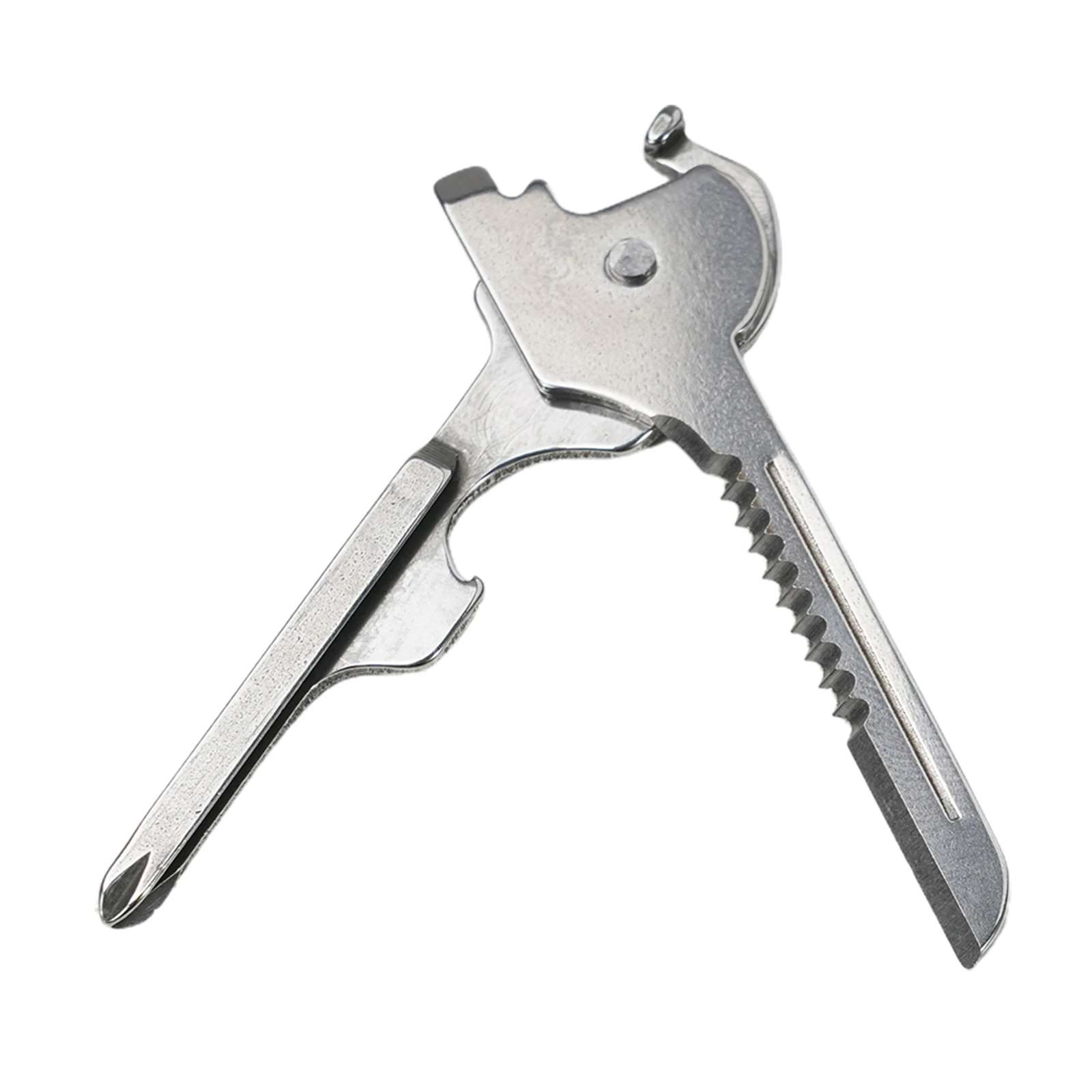 

1PC Pocket Keychain Multitool Key Shape Ring 6-In-One Folding Opener Screwdriver Survival Escape Outdoor Tool Accessories