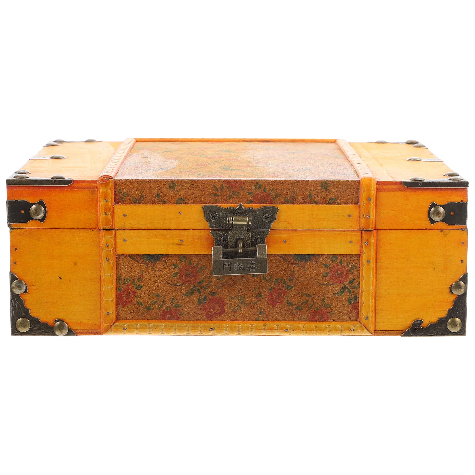 

Wooden Jewelry Storage Box Vintage Decorative Box with Lid Lock Rustic Jewelry Box