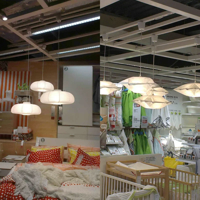 Японская бумажная люстра сферические подвесные светильники из белой бумаги в