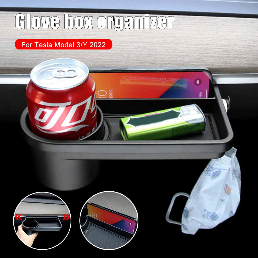 

Glove Box Organizer Partition Plate For Tesla Model 3 Model Y 2022 Center Console Storage Glovebox Container Shelf Car Parts