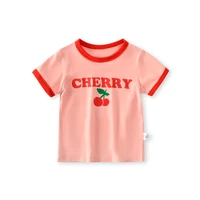 girls clothing baby infant childrens korean short sleeved casual t shirt cherry pattern top 2022 summer new