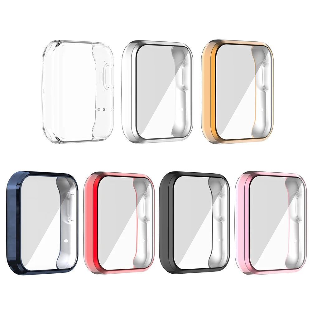 

Funda de TPU para Xiaomi Mi Watch Lite, cubierta de reloj, carcasa de parachoques, Marco, Protector de pantalla de