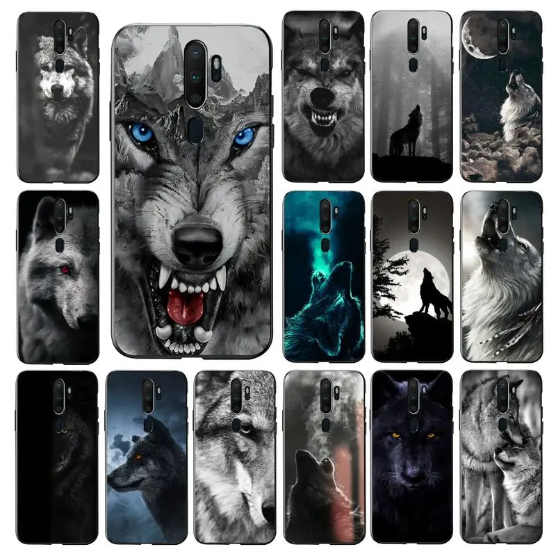 

MaiYaCa Cool Black Wolf Print Phone Case for Vivo Y91C Y11 17 19 17 67 81 Oppo A9 2020 Realme c3