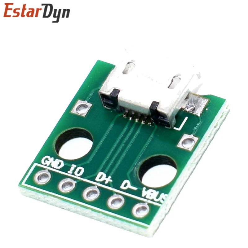 

10pcs MICRO USB To DIP Adapter 5pin Female Connector B Type PCB Converter Breadboard Switch Board SMT Mother Seat