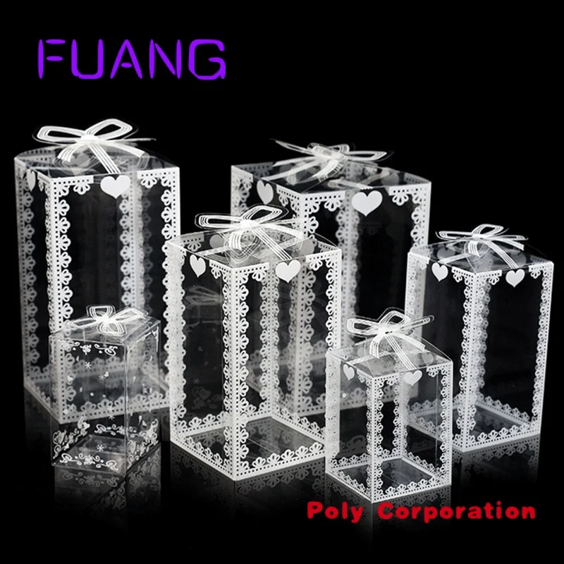 Clear PVC Box Packaging Wedding Christmas Favor Cake Packaging Chocolate Candy Dragee Apple Gift Epacking box for small business