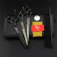 7 inch professional barber dog left handed scissors grooming accessories 4pcsset cutting dogs hair hairdressing pet supplies