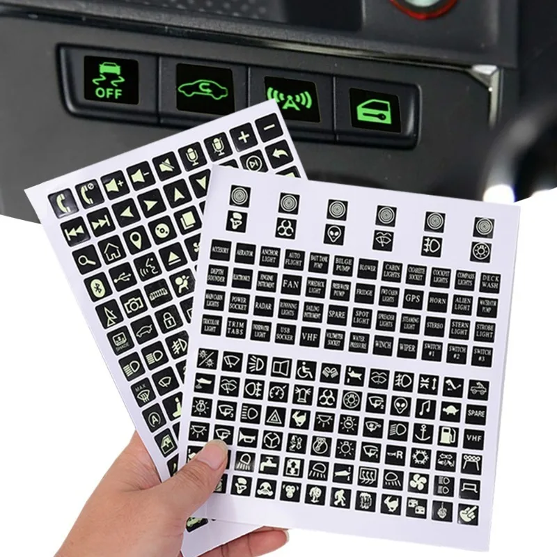 

Светящиеся наклейки на автомобильные кнопки, украшение грузовика, наклейки на кулисный переключатель, наклейки на кнопки приборной панели, универсальные автомобильные наклейки